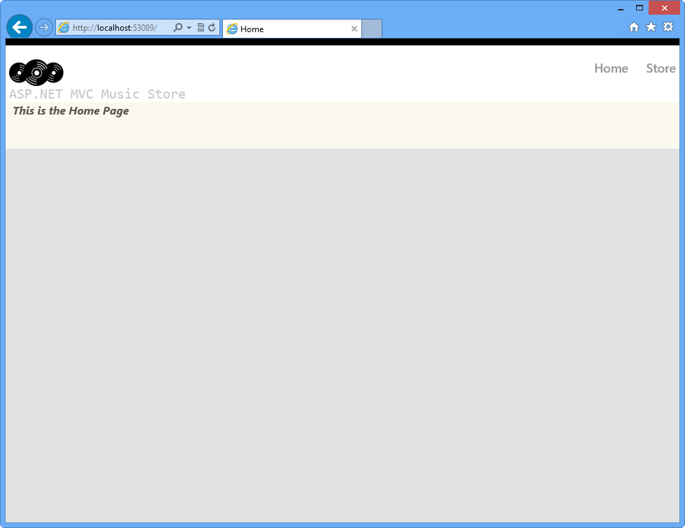 Home Index View using the defined LayoutPage and style Home Index View using the defined LayoutPage and style
