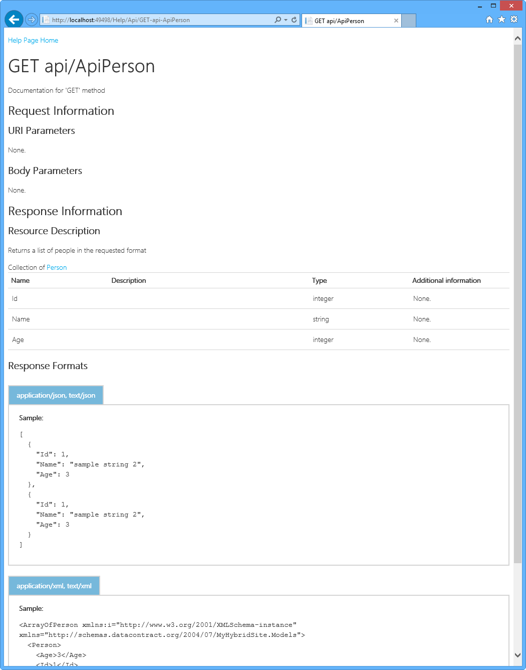Detail Information page Detail Information page