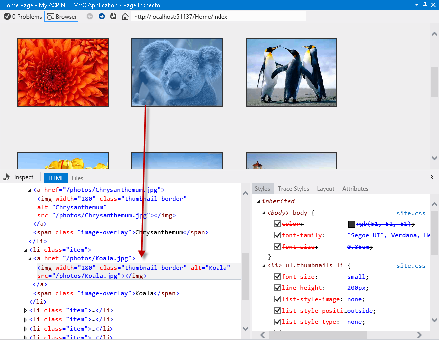 Selecting HTML element in the page Selecting HTML element in the page