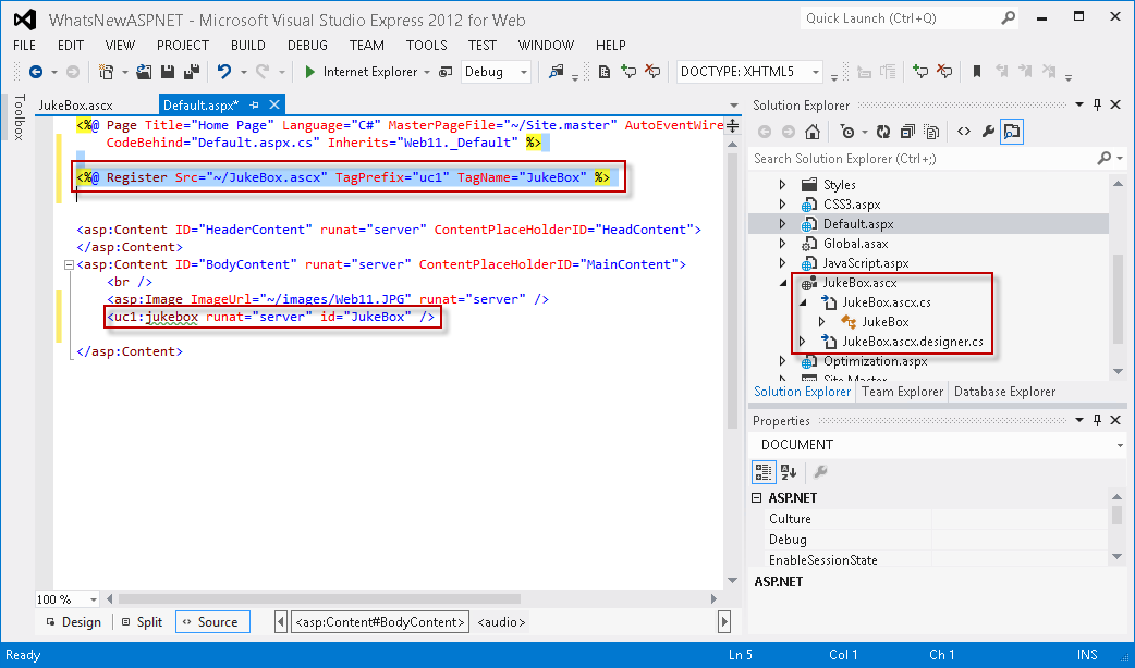 Page automatically updated to use the new user control Page automatically updated to use the new user control