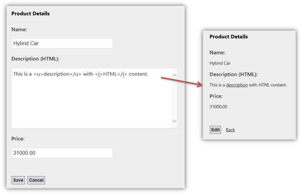 Request validation disabled for the product description Request validation disabled for the product description