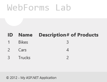 Populating a GridView using model binding Populating a GridView using model binding