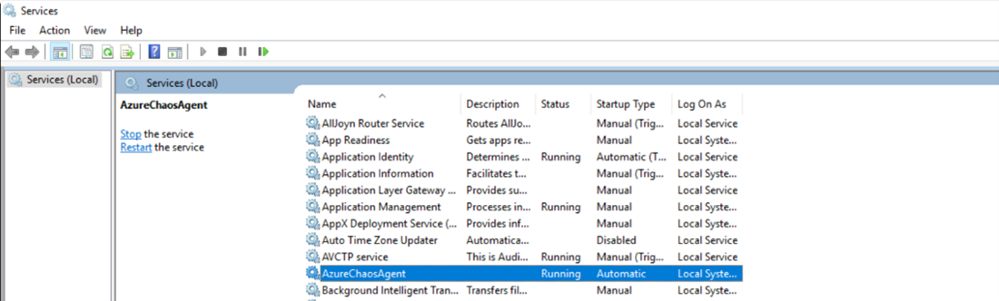 Screenshot that shows restarting the Windows VM.