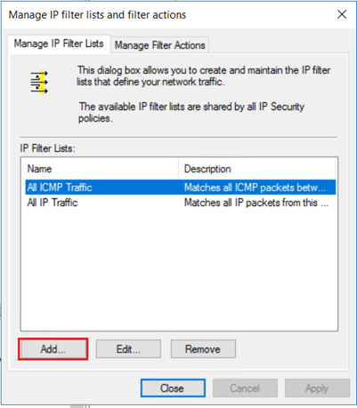 Add a new IP filter list 24