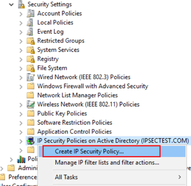 create the IP Security policy 37