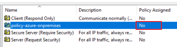 IPsec policy linked to the GPO but not assigned 49