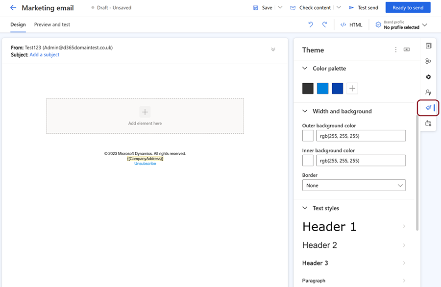 Screenshot of the theme functionality area Screenshot of the theme functionality area.