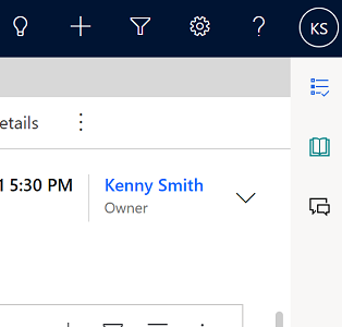 View of the productivity pane mode in collapsed mode. Productivity pane collapsed view.