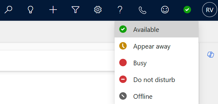 Set your presence status.