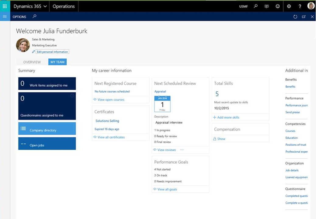 Screenshot of operational workspace interface showing standard business process controls.