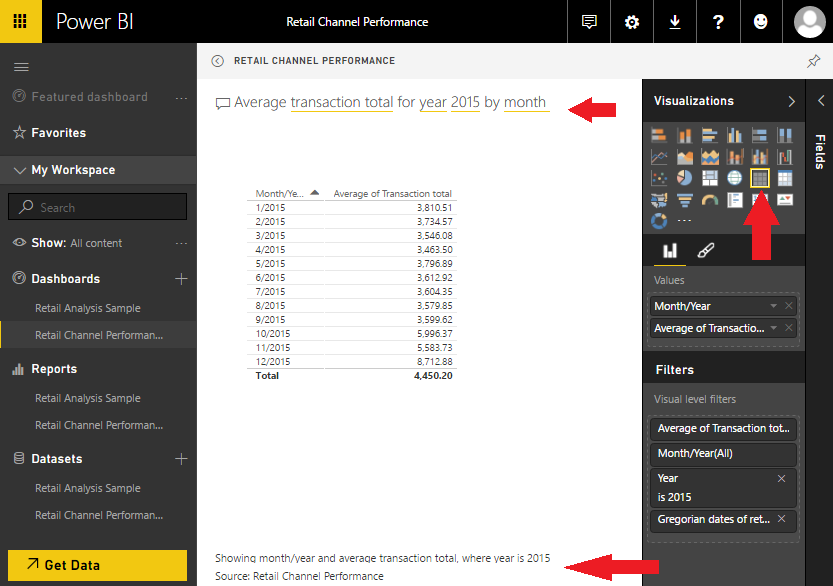 Q&A feature in Power BI.