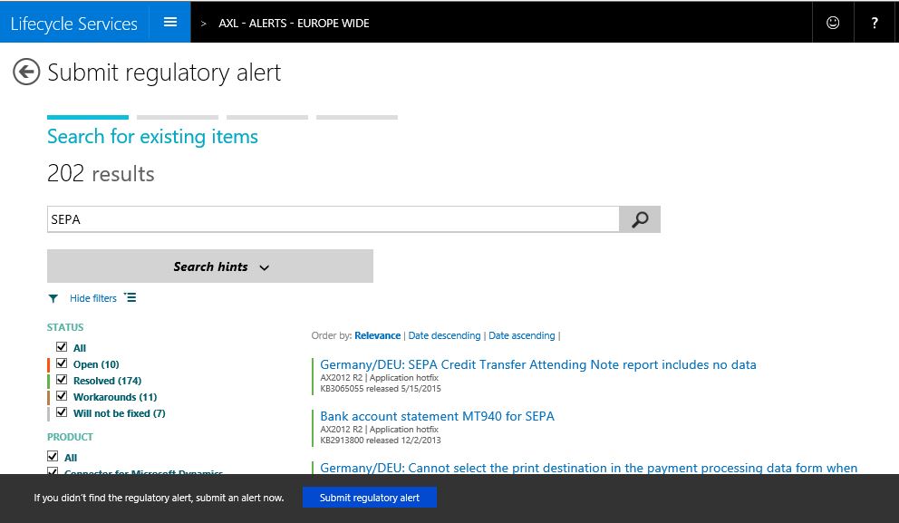 Screenshot of Submit alert.