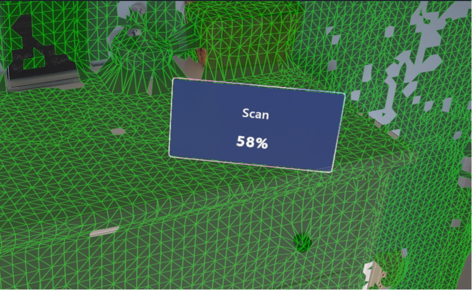 Scan percentage displayed during anchor scan on HoloLens Scan percentage displayed during anchor scan on HoloLens