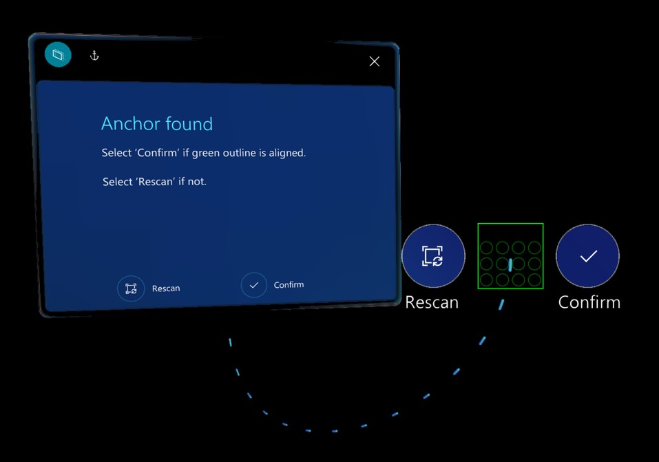 Confirm button on the Anchor Found page Confirm button on the Anchor Found page.