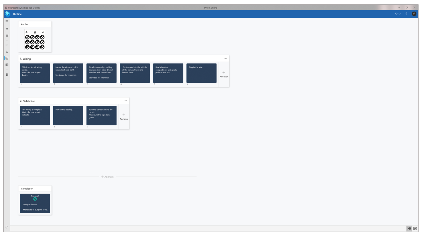 Filled-in Outline page from a Pylon wiring guide Filled-in Outline page from a Pylon wiring guide.