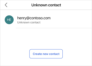 Screenshot of creating a new contact from the Meetings page.