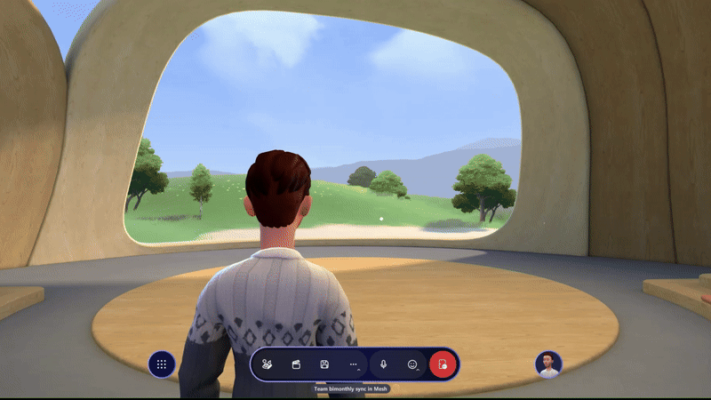 Gif showing how action groups work while in the Mesh application.