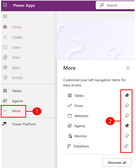 Pin or unpin an item.