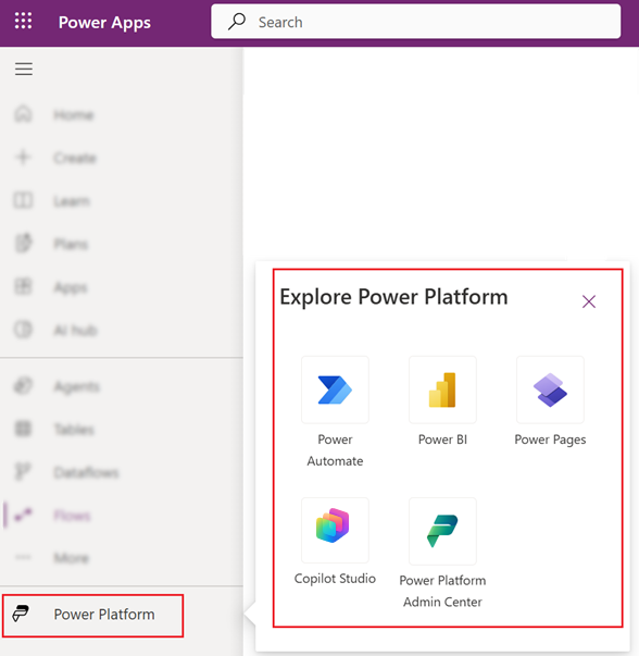 Access Power Platform services.