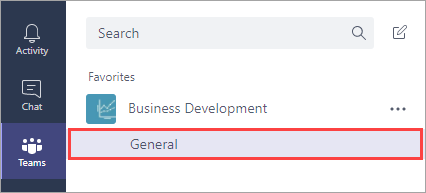 Select General channel Select General channel.