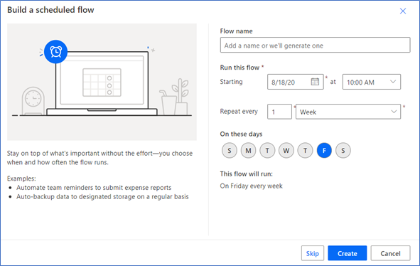 Example of a scheduled trigger Example of a scheduled trigger.