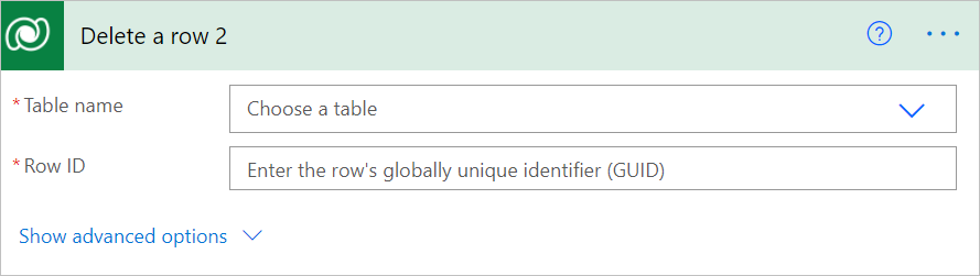 Delete a row card Delete a row card.