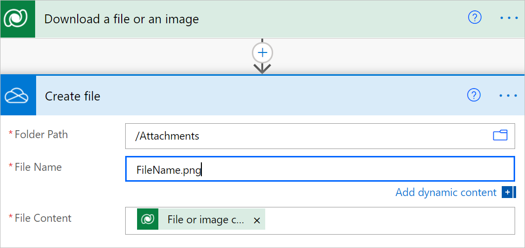 Create file action Create file action.