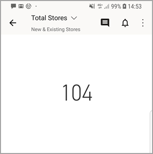 Screenshot of Android dashboard showing number tile ready for adding alert.