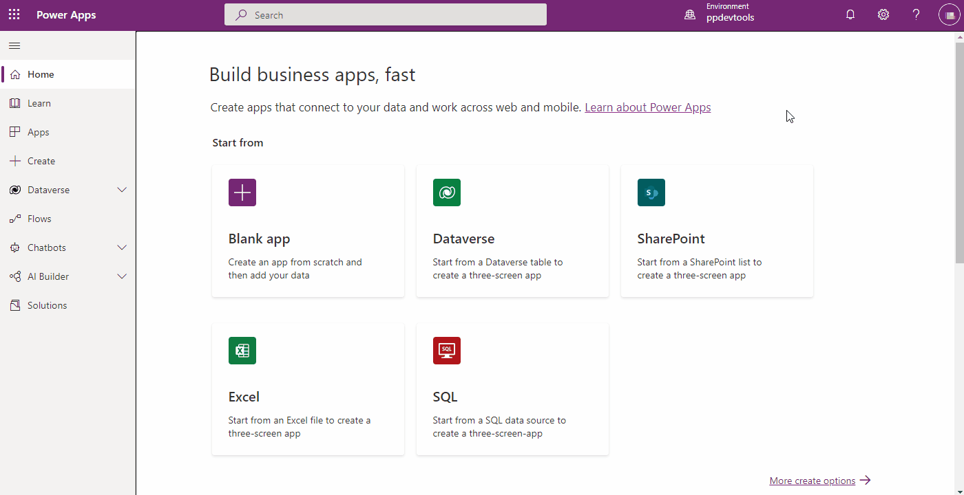 Select environment Select environment.
