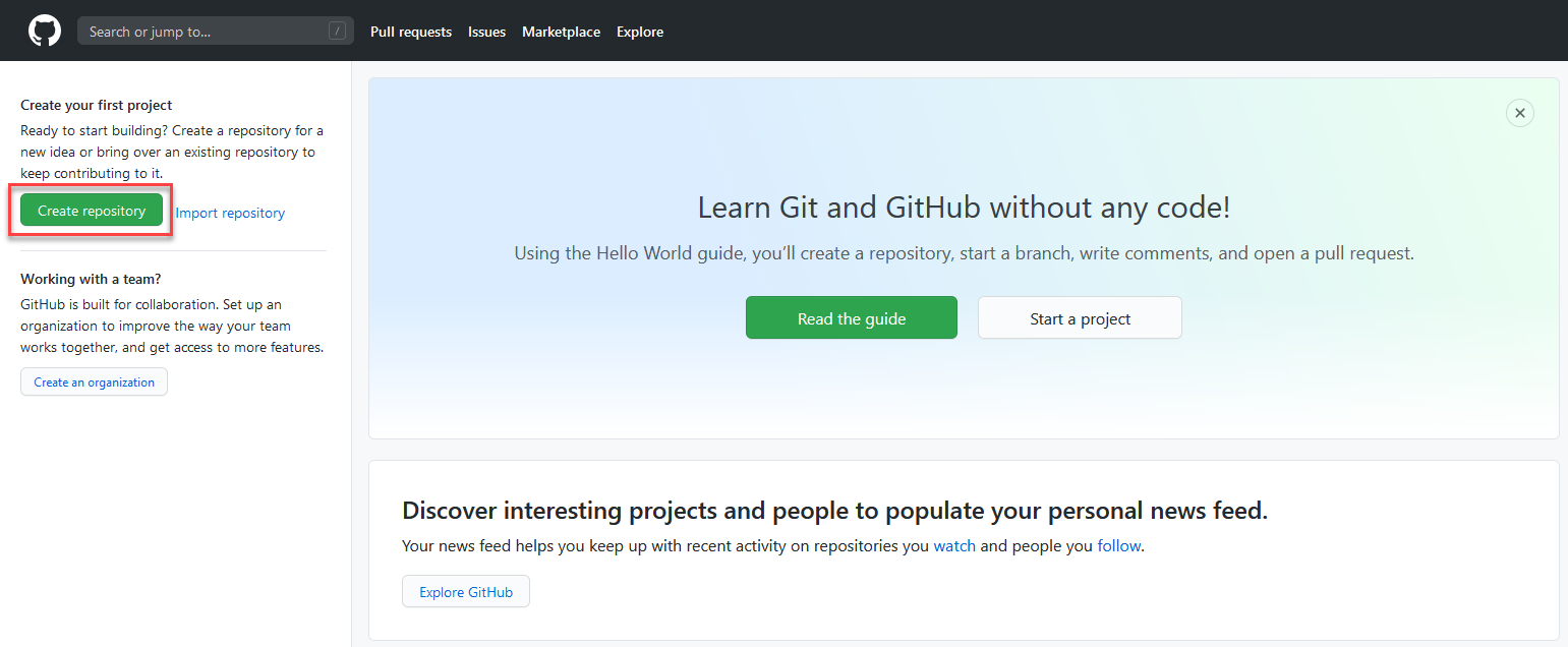 Create a repository Create a repository