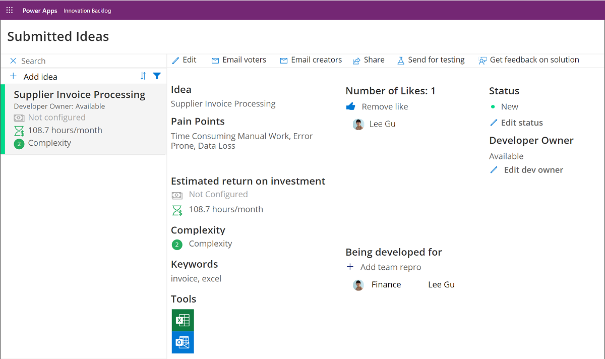 Your idea is now saved. Your idea is now saved.