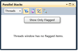 PDB_Walkthrough_3A Empty Parallel Stacks window and tooltip
