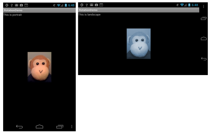 Different version of Monkey.png shown in portrait and landscape modes