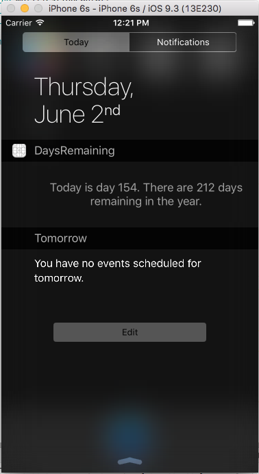 The new widget will be added to the Today view and the results will be displayed