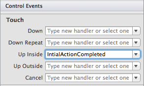 When the user releases the aButton, trigger a TouchUpInside event