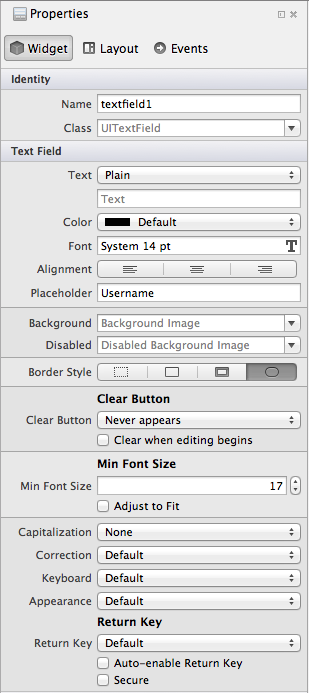 UITextField Properties