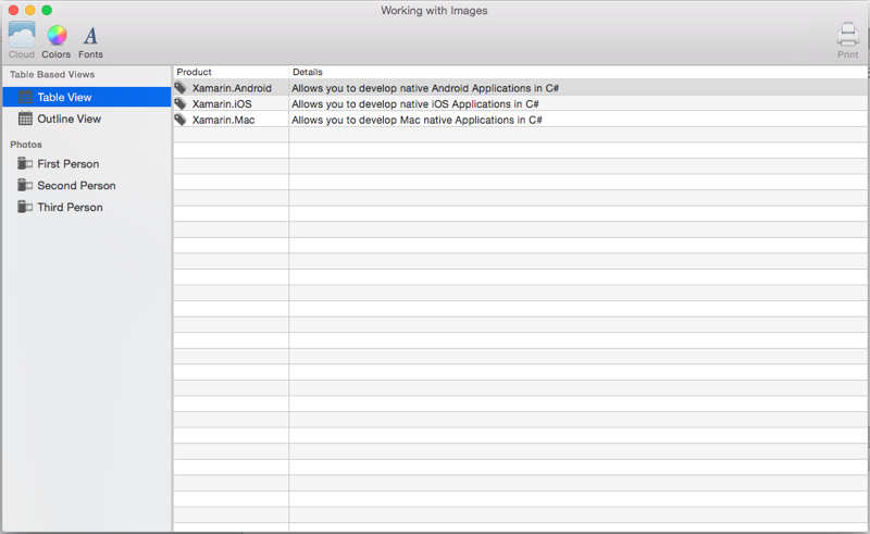 An example of displaying an image in an app An example of displaying an image in an app