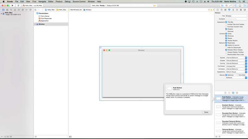 Selecting a button from the Library Selecting a button from the Library