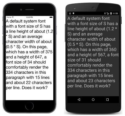 Text Fit to Available Size Triple screenshot of estimated font size