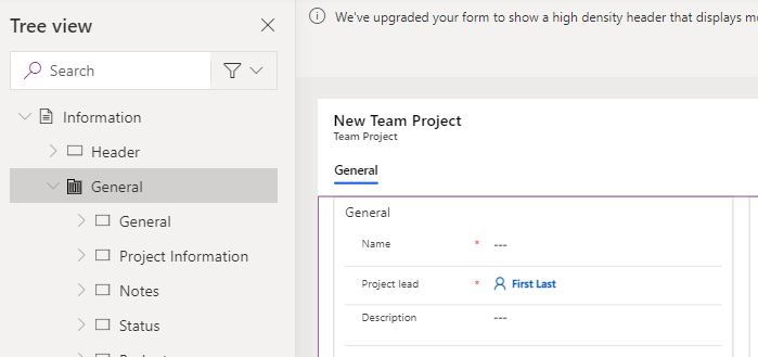 Screenshot of the general tab.