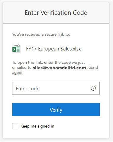 Screenshot of the Enter Verification Code dialog.