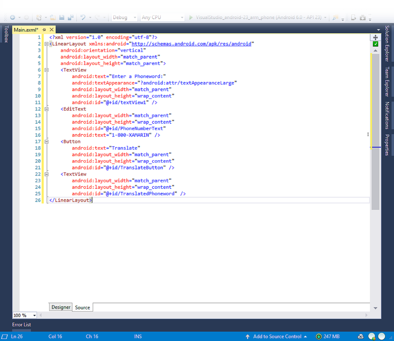 Designer source view Designer source view